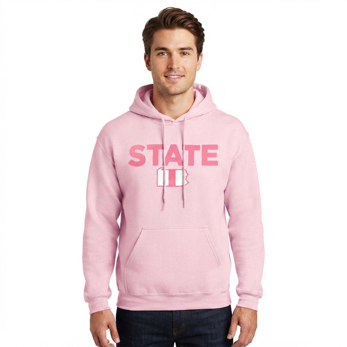 Mens Tailgate Classic State Hoodie - Light Pink