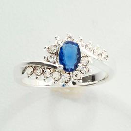 Ashley Cooper(tm) Silver Oval Montana Stone & Pave Ring