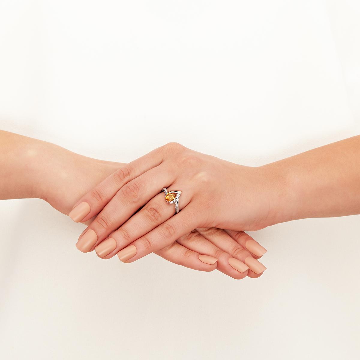 Gemstone Classics™ Sterling Silver 10kt. Pear Citrine Ring