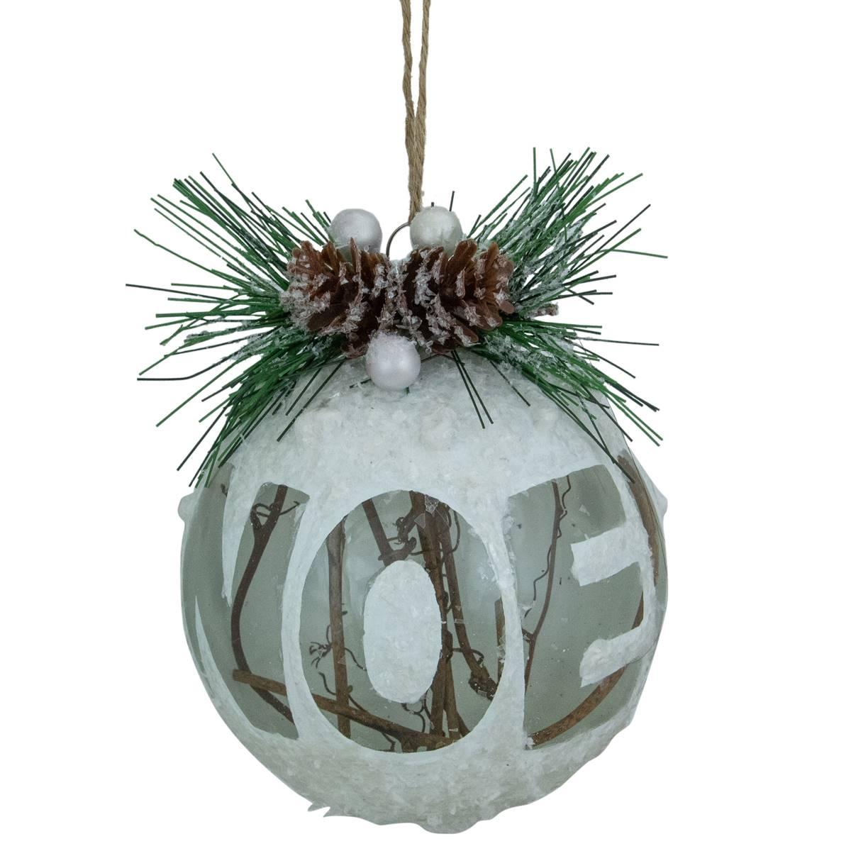 Northlight 5in. White Frosted NOEL Christmas Ornament