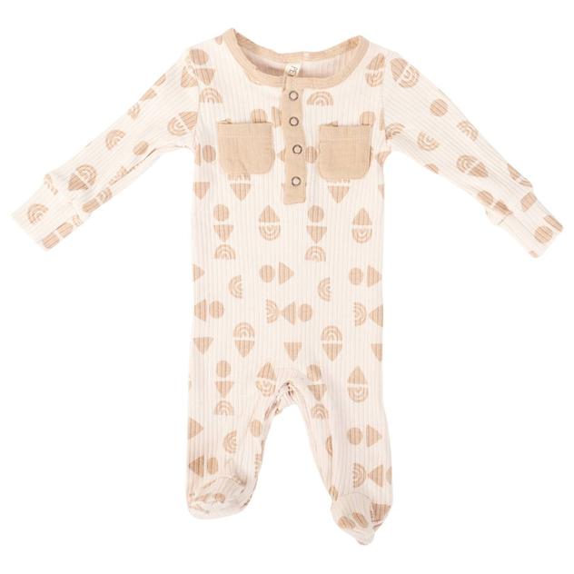 Baby Unisex (3-9M) Peyton & Scout Geometric Footie Pajamas