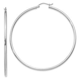Gold Classics(tm) 14kt. White Gold 60mm Tube Hoop Earrings