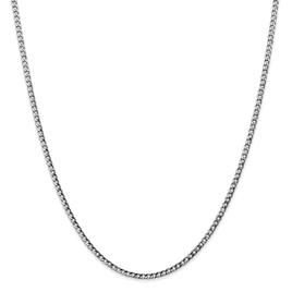 Unisex Gold Classics(tm) 2.5mm. White Gold Semi Solid Curb Necklace