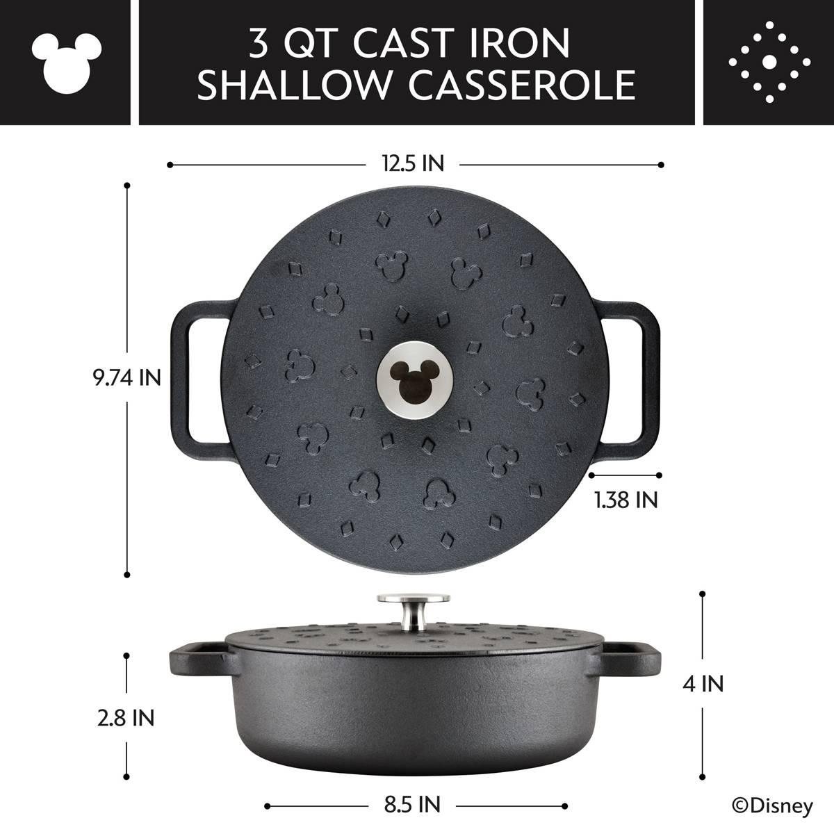 Farberware® Disney Monochrome 3qt. Cast Iron Shallow Casserole