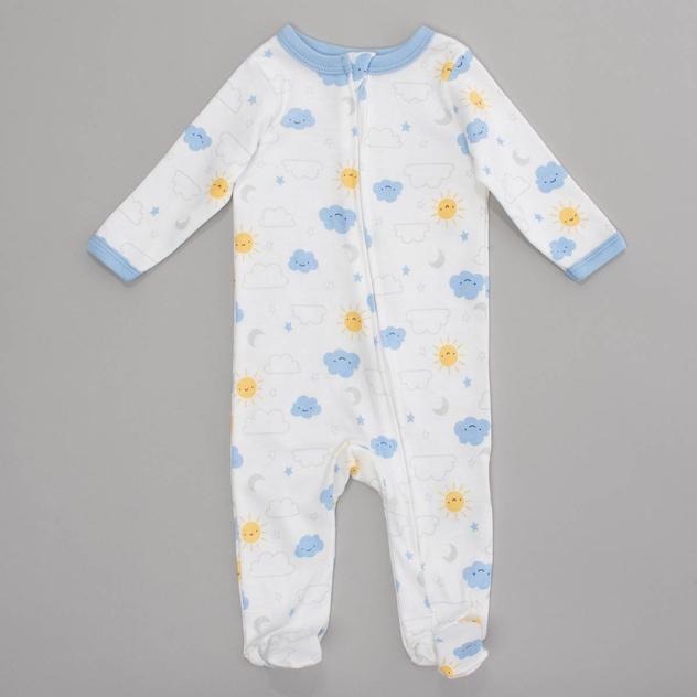Baby Boy (NB-9M) baby views® Sun/Moon/Star Zip Pajamas