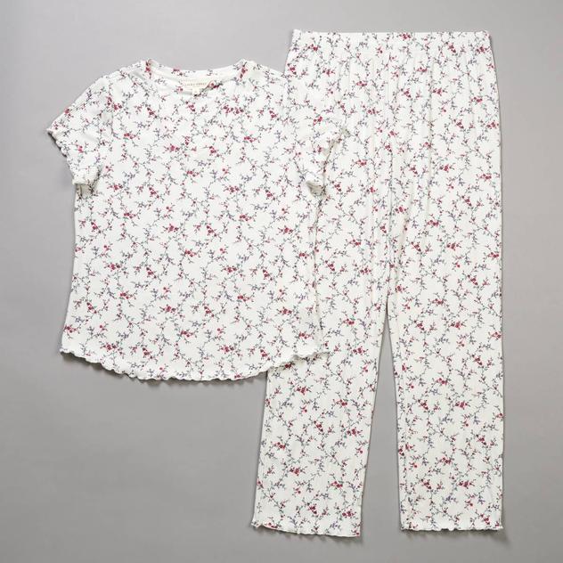 Womens Laura Ashley® Vintage Vine Floral V-Neck Pajama Set