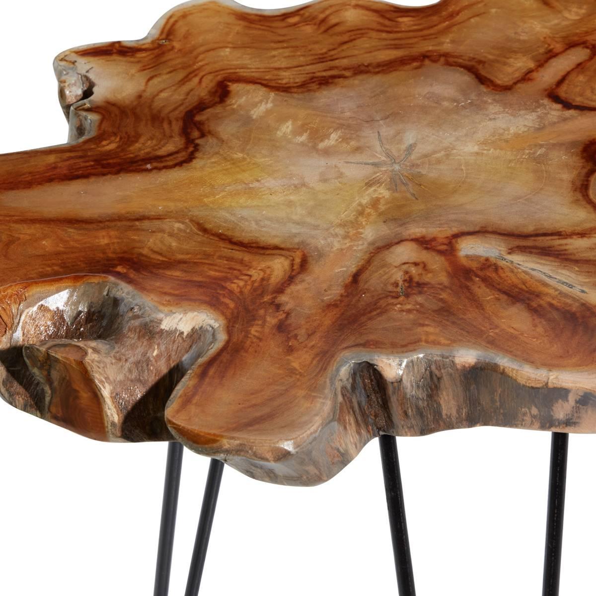 9th & Pike® Brown Teak Wood Contemporary Accent Table - Set of 2