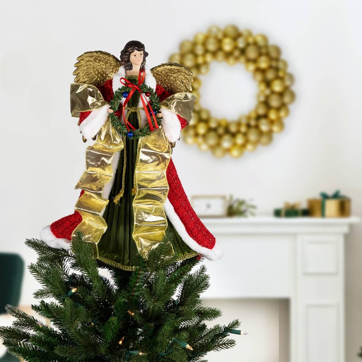 Northlight Seasonal 18in. Angel w/Wreath Christmas Tree Topper