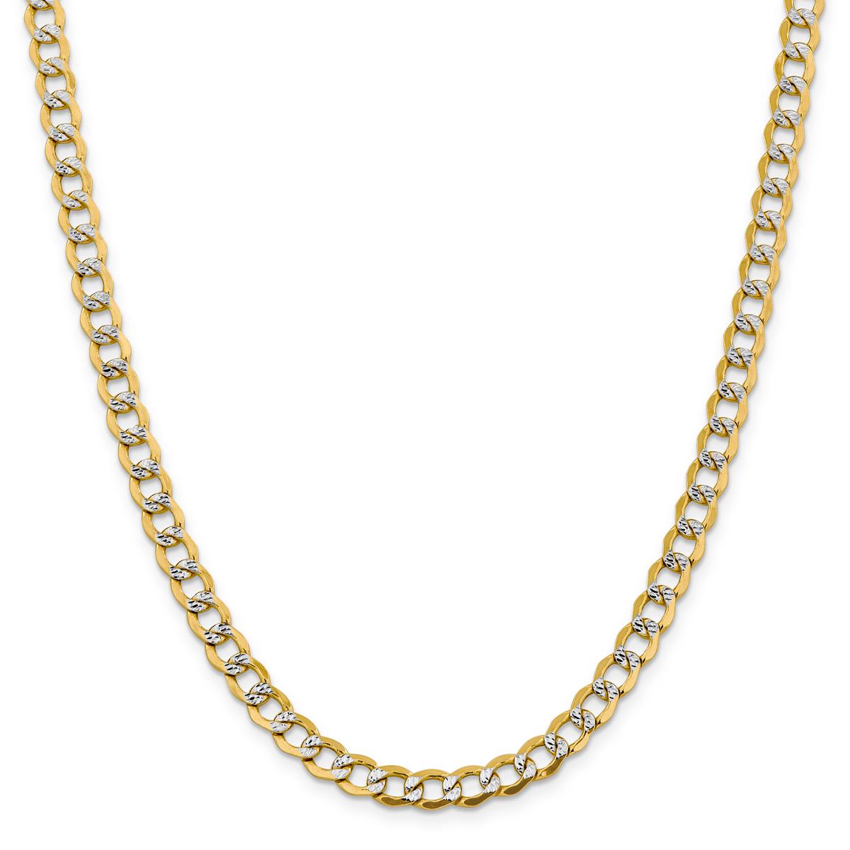 Mens Gold Classics™ 6.75mm. 14k Semi Solid Pave Curb Bracelet