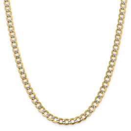 Mens Gold Classics™ 6.75mm. 14k Semi Solid Pave Curb Bracelet
