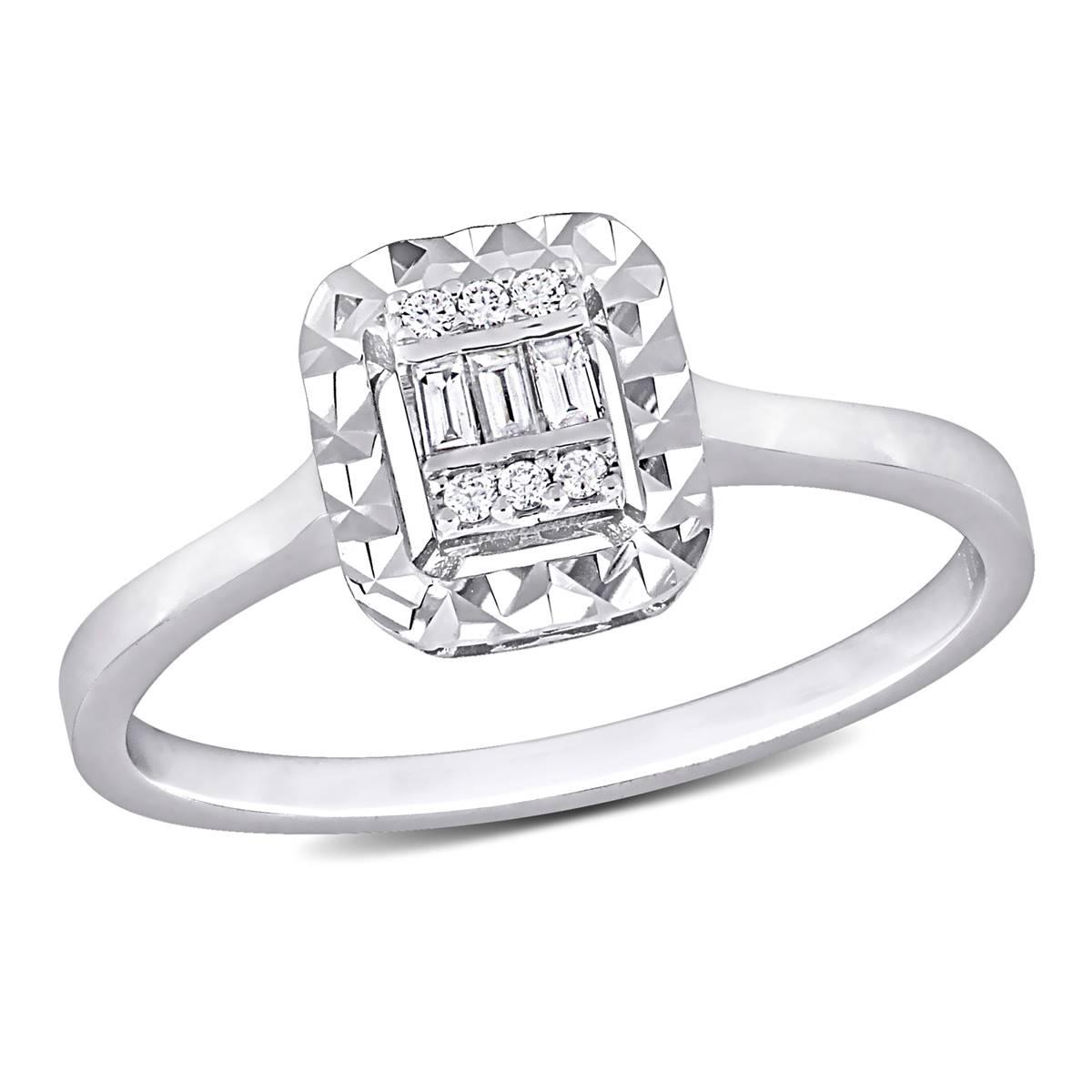 Sophia B 1/8ctw. Baguette Square Diamond Ring