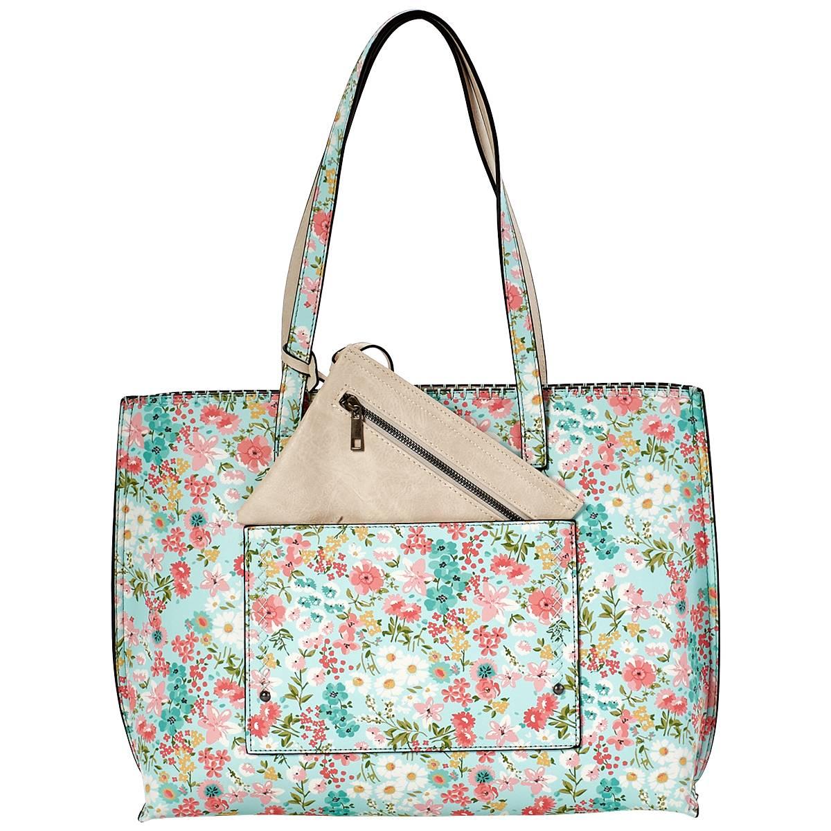 DS Fashion 2-in-1 Large Tote - Blue Floral