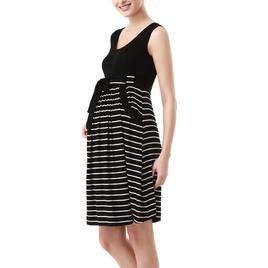 Womens Glow & Grow® Scoop Neck Stripe Maternity A-Line Dress