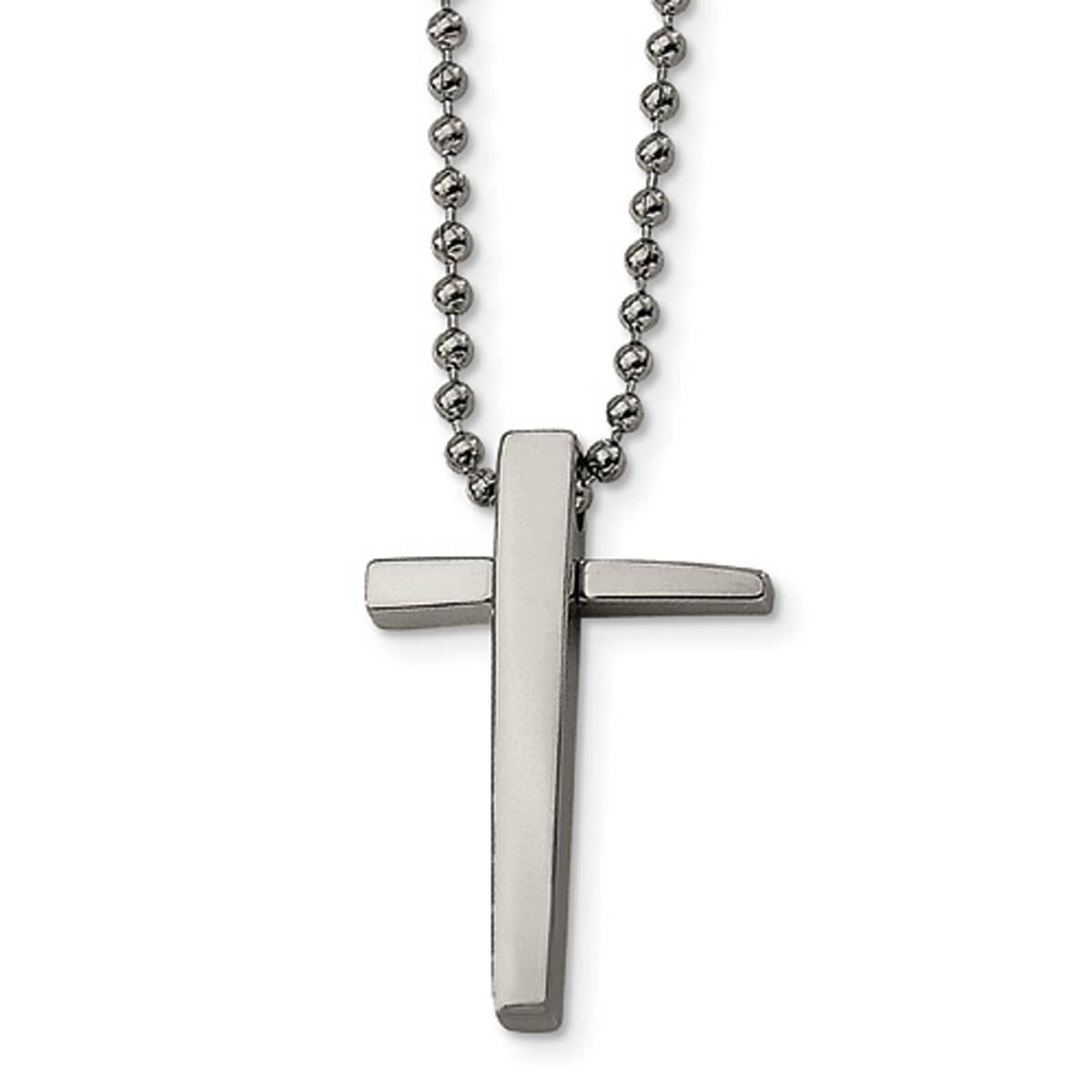 Mens Gentlemen's Classics(tm) Unique Stainless Steel Cross Necklace