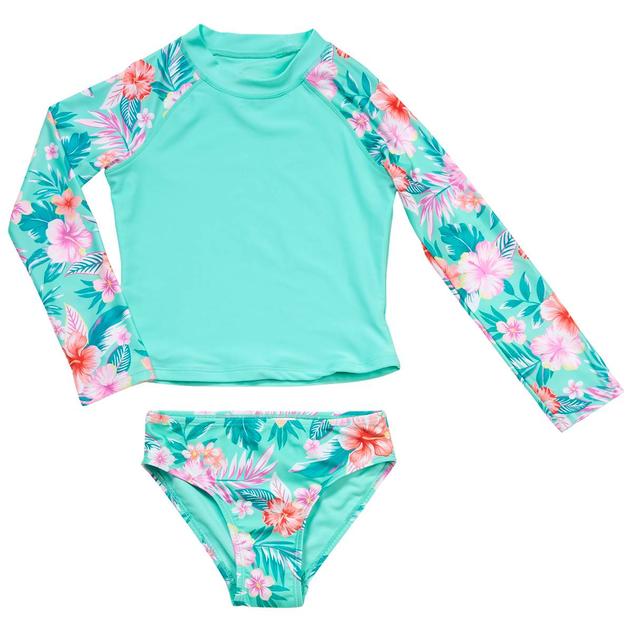 Girls (7-16) Breaking Waves 2pc. Rashguard Swim Set