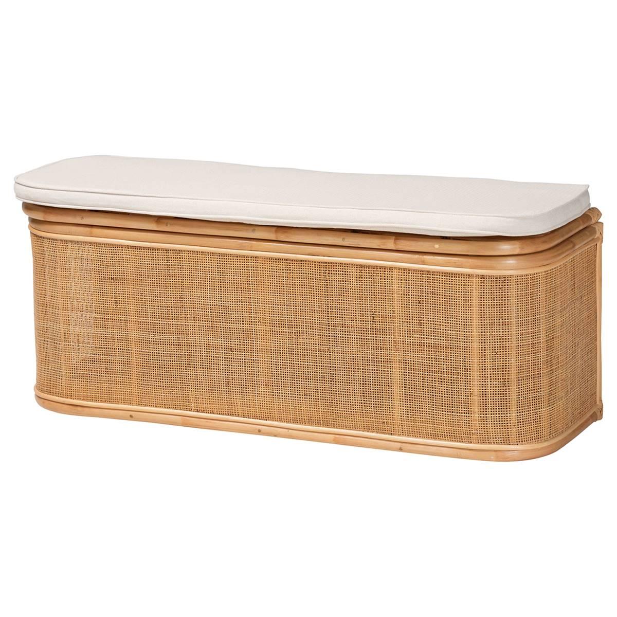 bali & pari Ishana Bohemian Natural Rattan Storage Bench