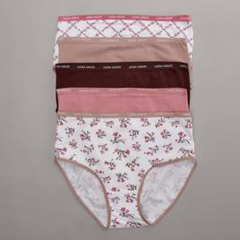 Womens Laura Ashley® 5pk. Brief Panties with Logo - LS9221-5PKRJ