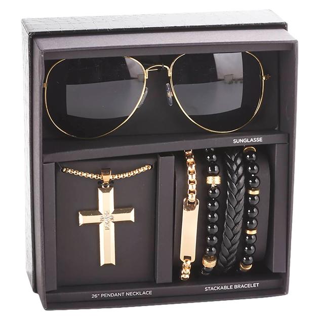 Mens Gentlemen's Classics™ Necklace/Bracelets/Sunglasses Set