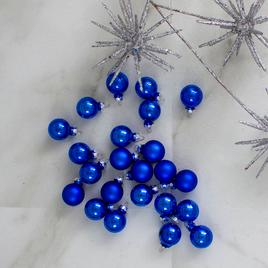 Northlight Seasonal 24ct. Blue Glass Christmas Ball Ornaments