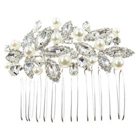 Rosa Rhinestones Silver-Tone Faux Pearl & Rhinestone Hair Comb