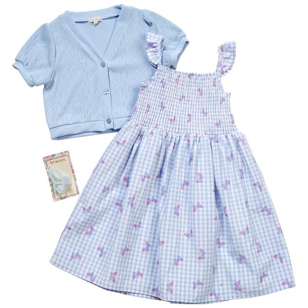 Girls (7-12) BTween® Smocked Butterfly Dress w/ Cardigan