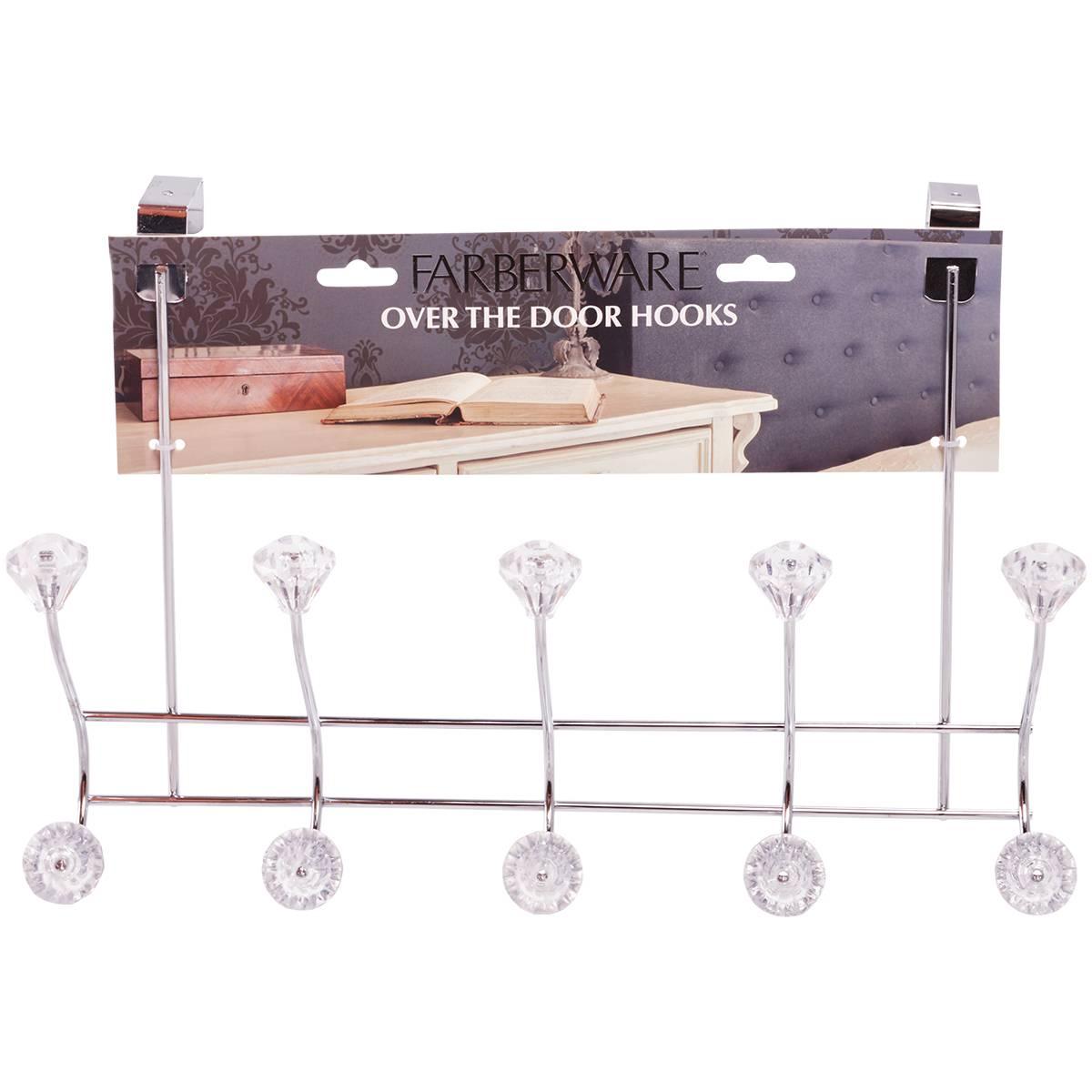 Farberware(R) 5 Over the Door Hooks with Crystals