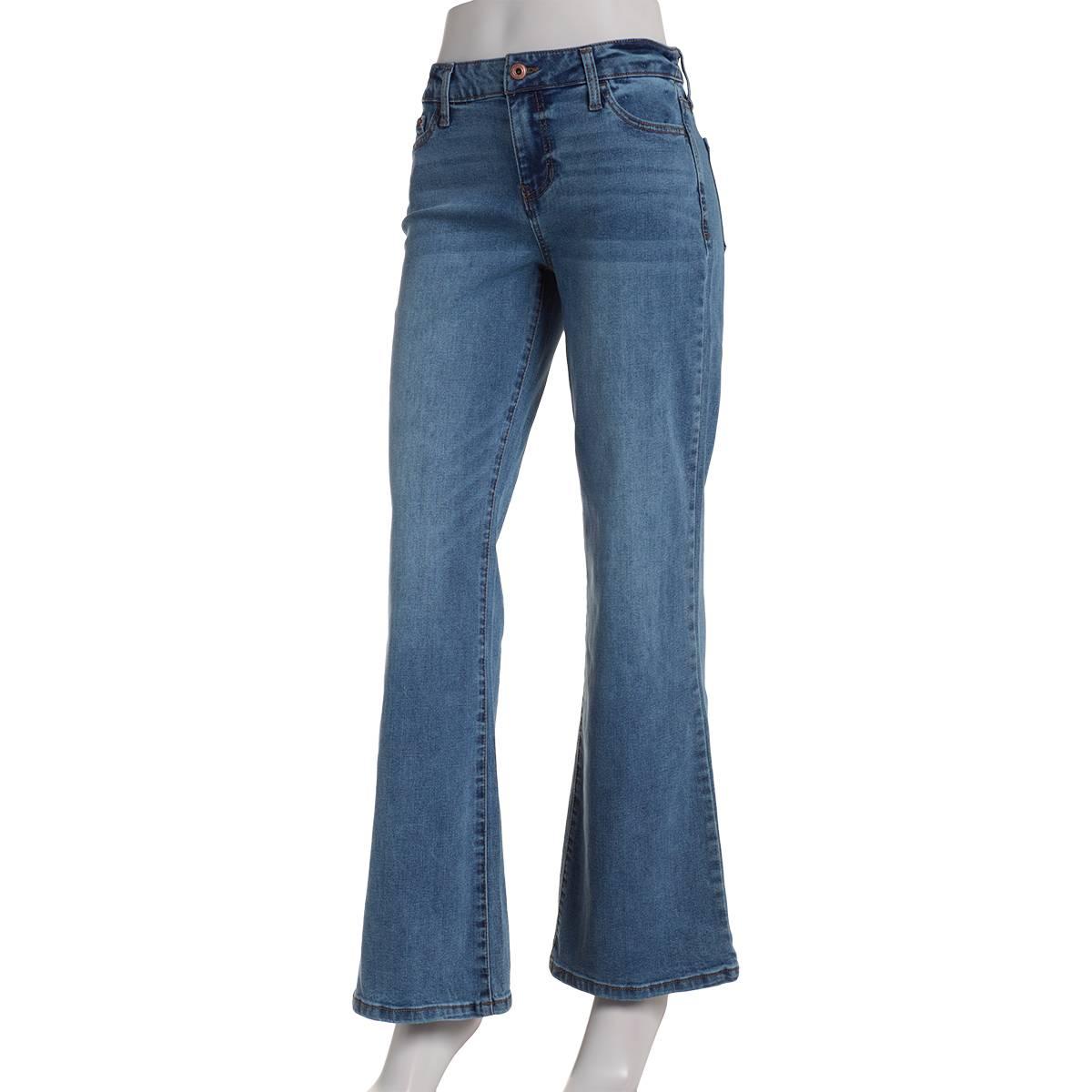 Juniors Celebrity Pink Mid Rise Baggy Flare Jeans