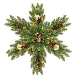 National Tree Battery Operated Dunhill(R) Fir Snowflake Wreath