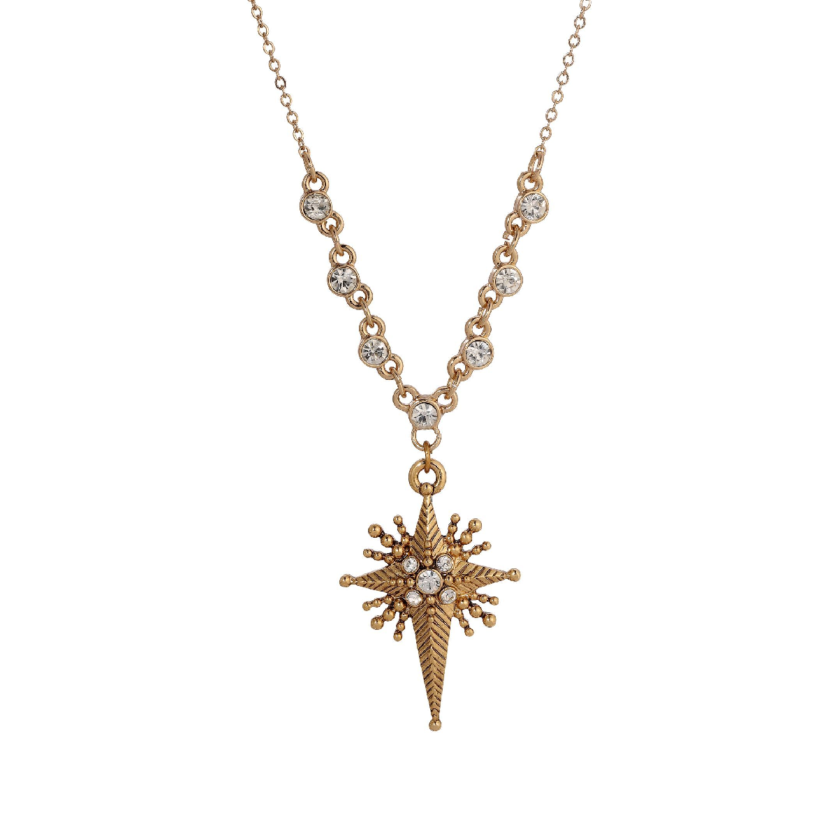 Symbols of Faith Gold Tone Star of Bethlehem Necklace