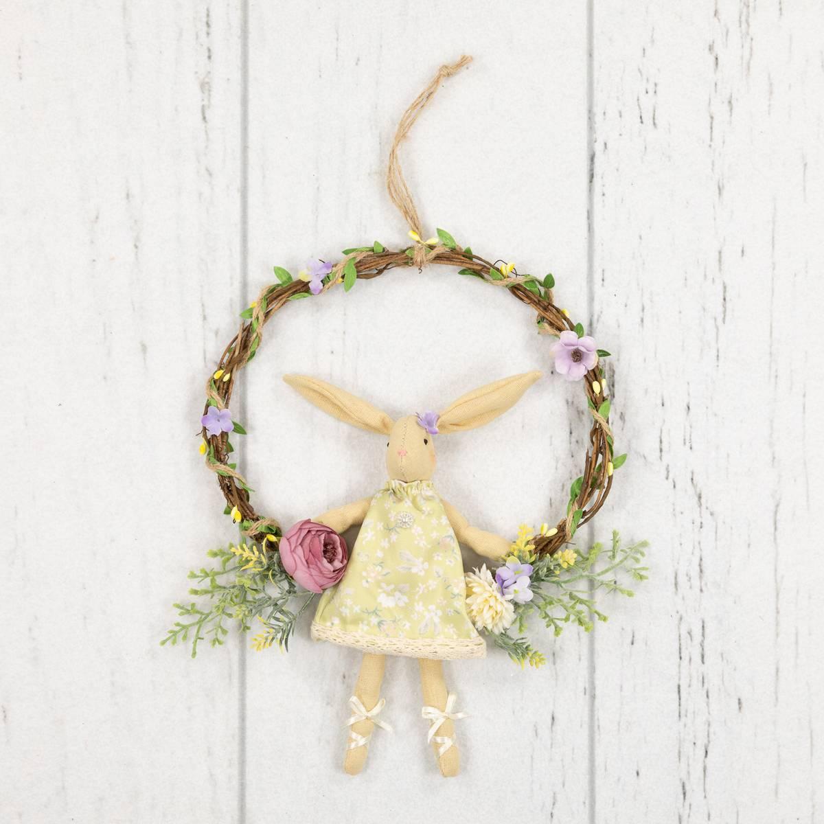 Northlight Seasonal Girl Bunny Artificial Floral Easter Wreath