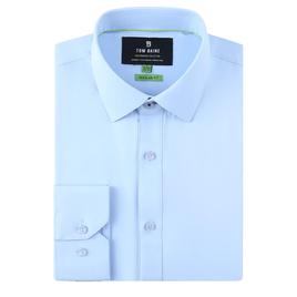 Mens Tom Baine Regular Fit Solid Blue Dress Shirt