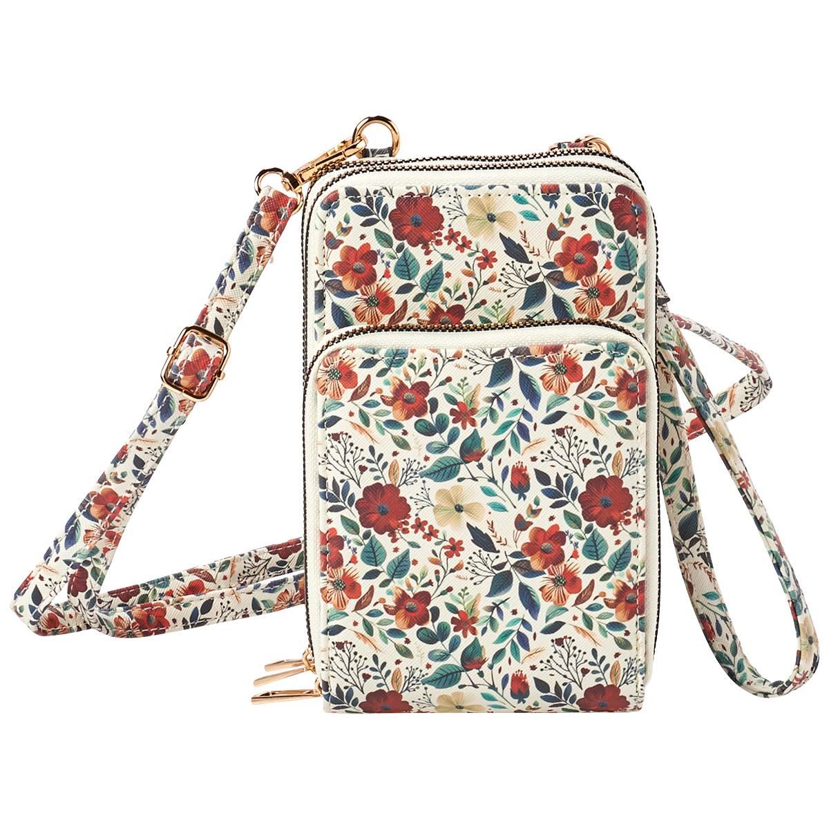 Womens DS Fashion Floral North/South Crossbody Wallet