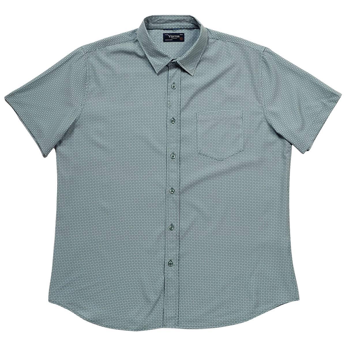 Mens Visitor Geometric Neat Short Sleeve Button Down Shirt