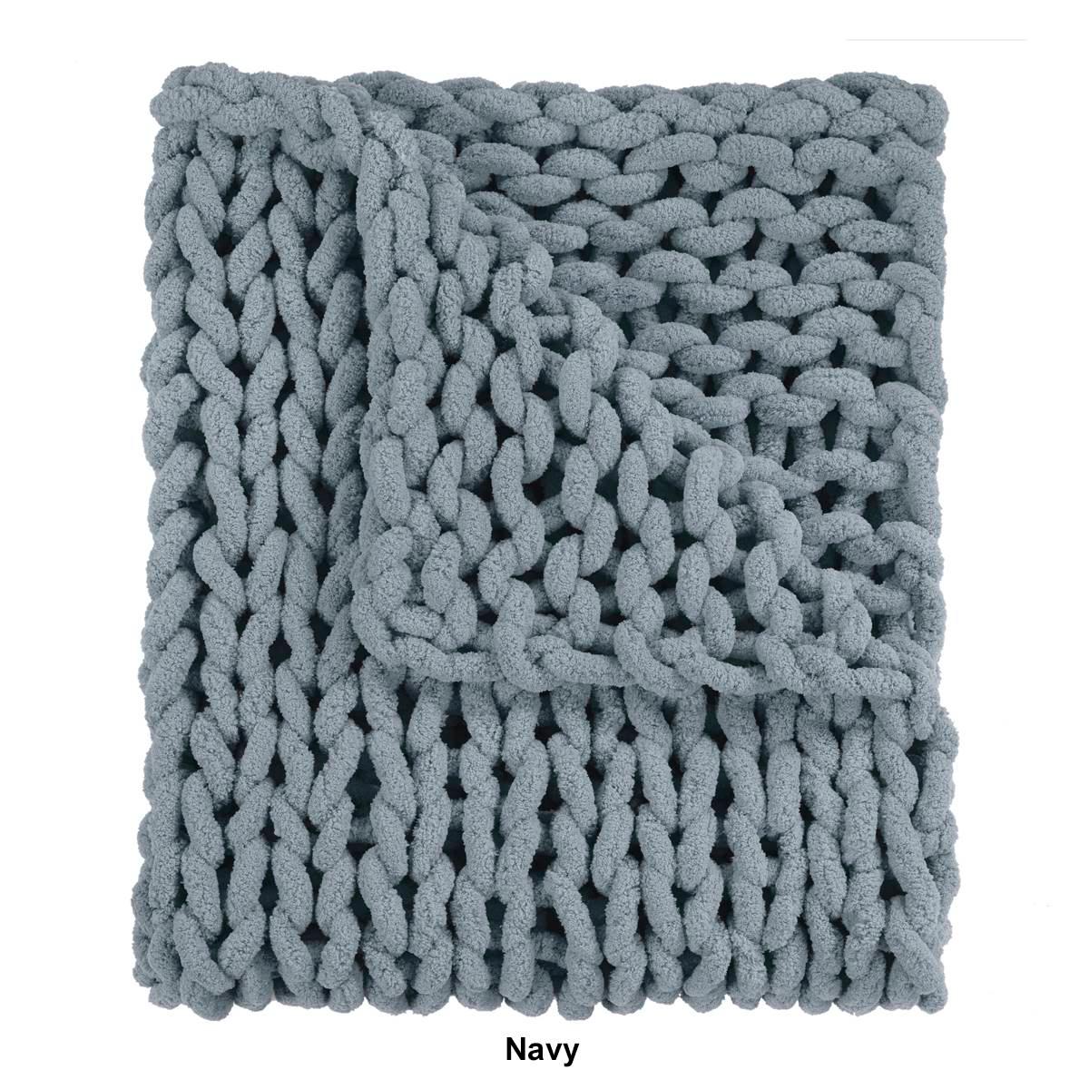 Donna Sharp Solid Chenille Knitted Throw Blanket