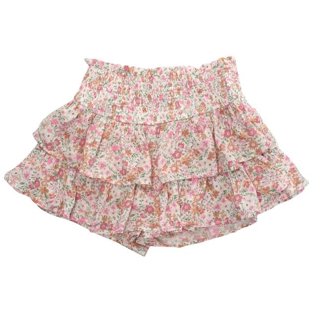 Girls (7-16) No Comment Floral Smocked Tiered Skort