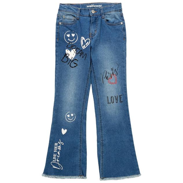 Girls (7-16) Wallflower® Girl Dream Big Graffiti Flare Leg Jeans