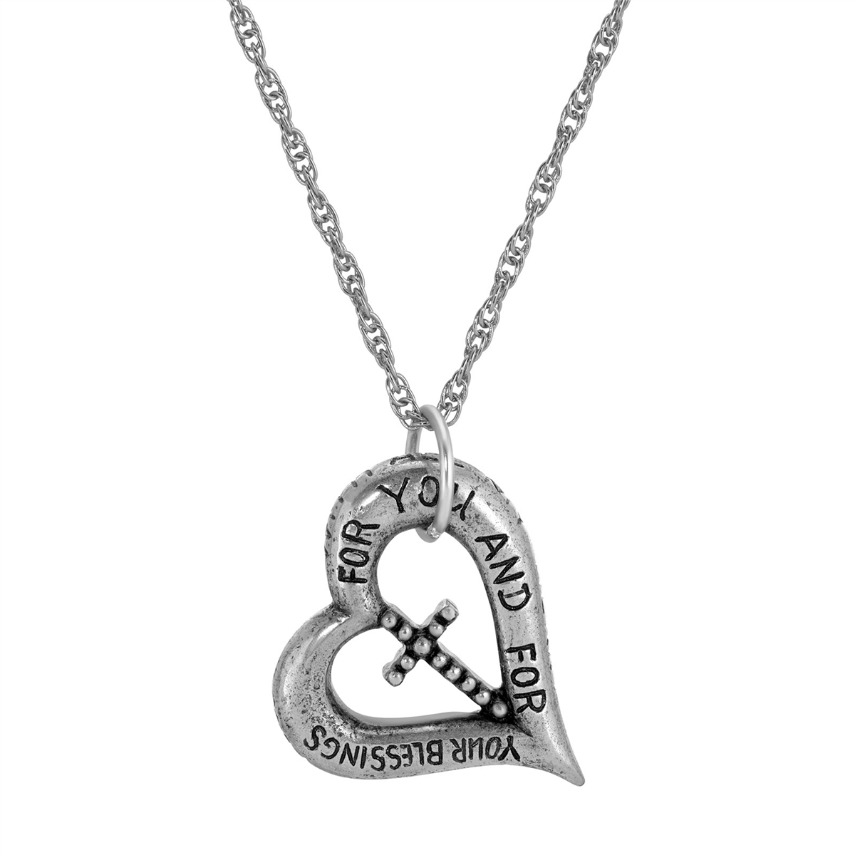 Symbols of Faith Heartfelt Blessings Cross Necklace