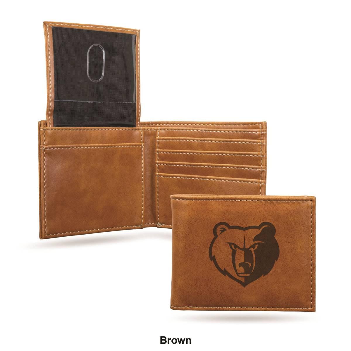 Mens NBA Memphis Grizzlies Faux Leather Bifold Wallet