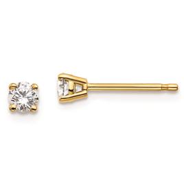 Pure Fire 14kt. Yellow Gold 4-Prong 1/4ctw. Diamond Stud Earrings