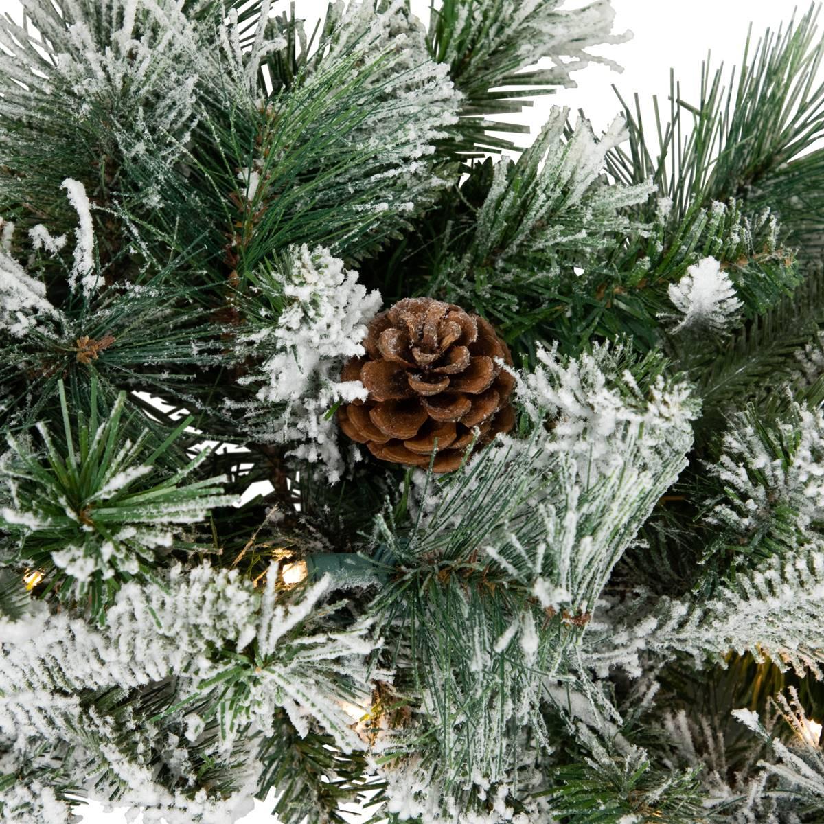 Northlight Seasonal 30in. Pre-Lit Pine Flocked Christmas Wreath