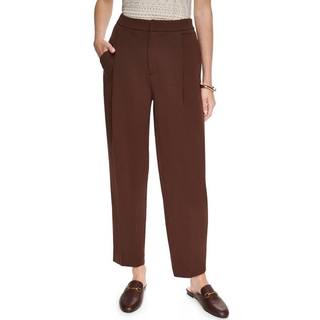 Womens Halston Solid Constructed Straight Leg Dress Pants