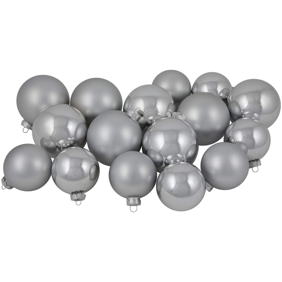 Northlight 72ct. 2-Finish Christmas Glass Ball Ornaments