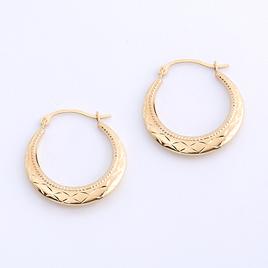 Candela 14kt. Etched Hoop Earrings