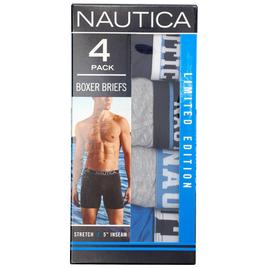 Mens Nautica 4pk. Boxer Briefs - Grey/Blue