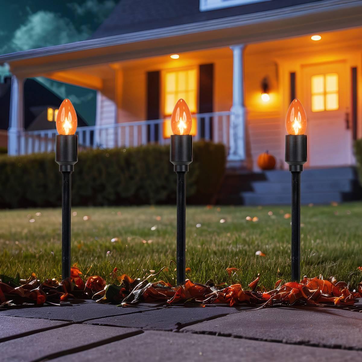 Northlight Seasonal 10ct. Orange Bulb Halloween Pathway Markers