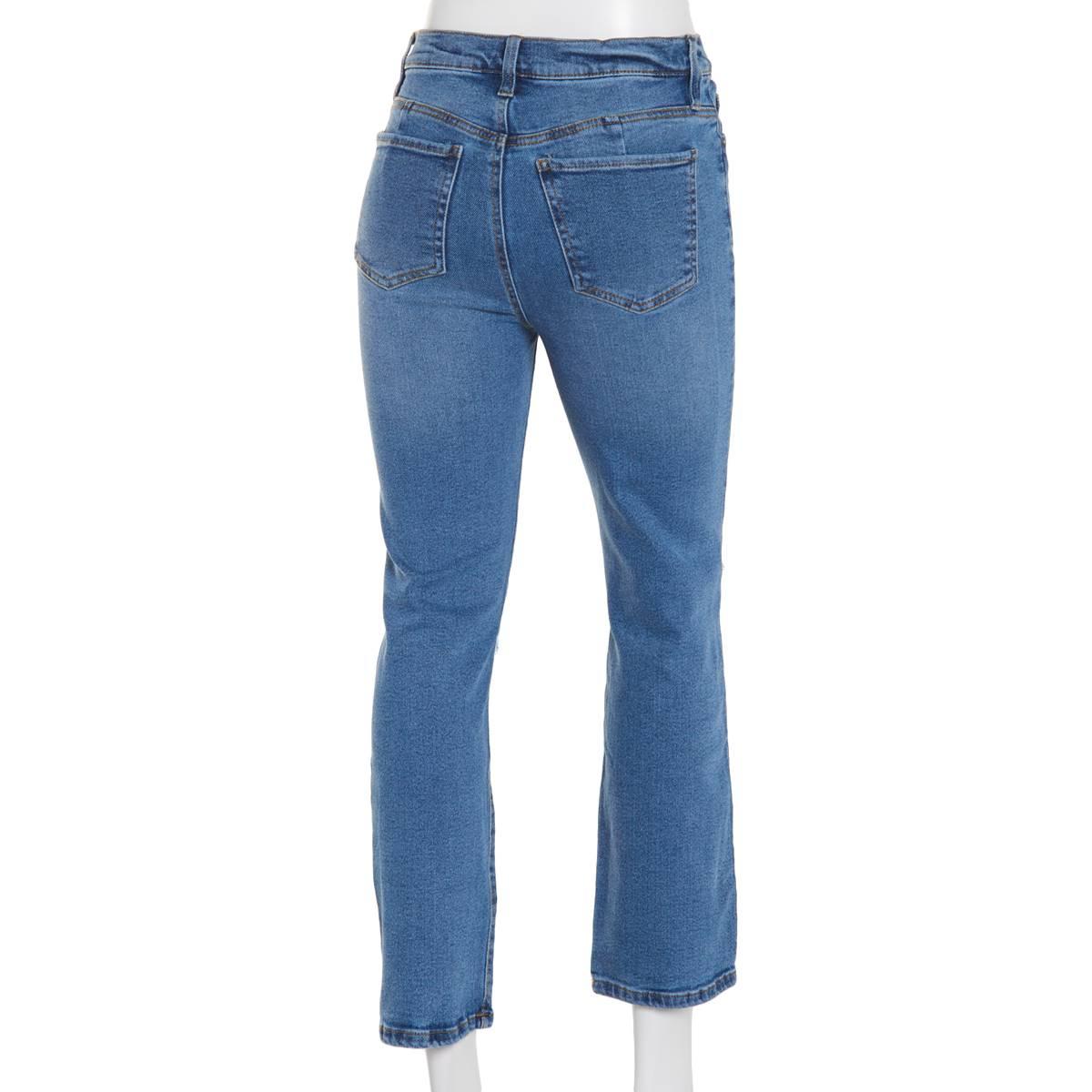 Juniors Celebrity Pink Curvy High Rise Straight Jeans-Medium Wash