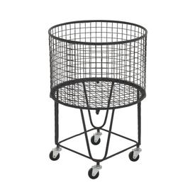 CosmoLiving by Cosmopolitan Black Industrial Metal Laundry Cart