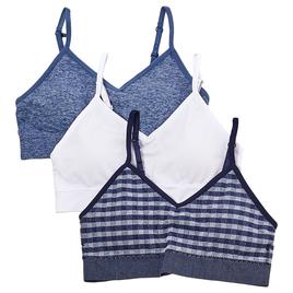Girls (7-14) Lala® Willow 3pk. Seamless Plaid Bralettes