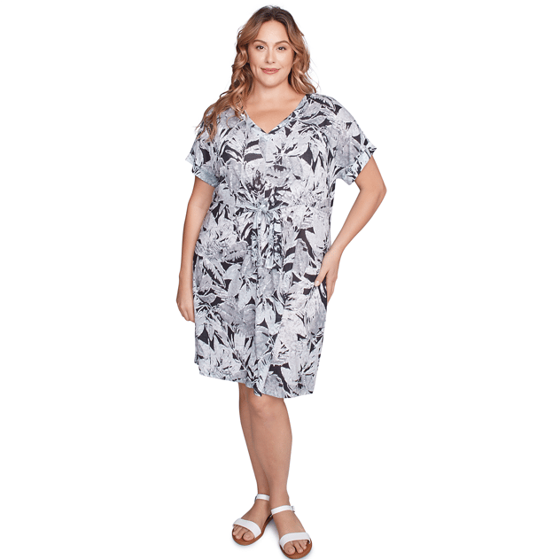 Plus Size Ruby Rd. Must Haves II Tie Front Leaf Shift Dress