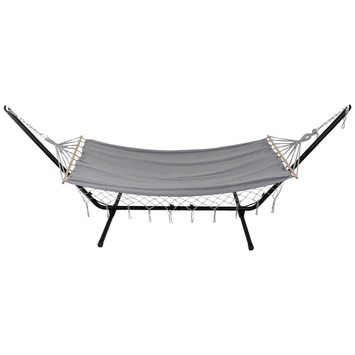 Northlight Seasonal Hammock w/ Netted Fringe & Wooden Bars